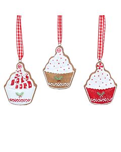 Gisela Graham Resin Gingerbread Cupcake Decoration